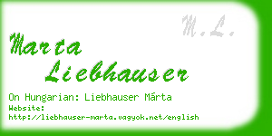 marta liebhauser business card